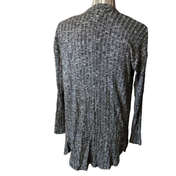American Eagle Cardigan Small Heather Gray Open Front Sweater Ribbed Draped - Picture 6 of 15